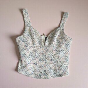 VICi Cream Embroidered Corset Tank Top Size XL